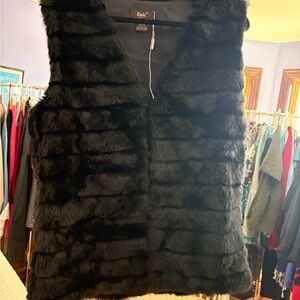 Black Faux Fur Vest